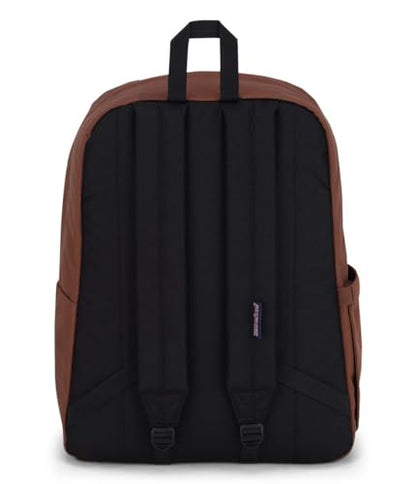 JanSport SuperBreak Plus Backpack with Padded 15-inch Laptop Sleeve and Integrated Bottle Pocket - Spacious and Durable Daypack for Work and Travel - Basic Brown - color: Basic Brown