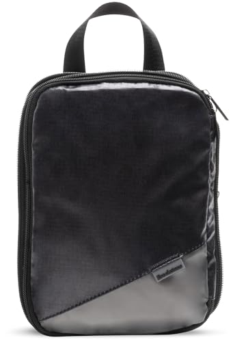 Brookstone Compression Packing Cubes Set - 2 Piece Small and Medium Carry On Luggage Travel Organizer and Compression Bags, Black
