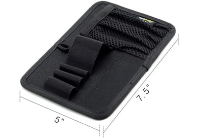 Tactical Bag Insert Panel Organizer - Hook and Loop Modular Utility Admin Panel for Backpack, Vest, Pack | EDC Organizer with Elastic Webbing & Mesh Pocket - color: Black