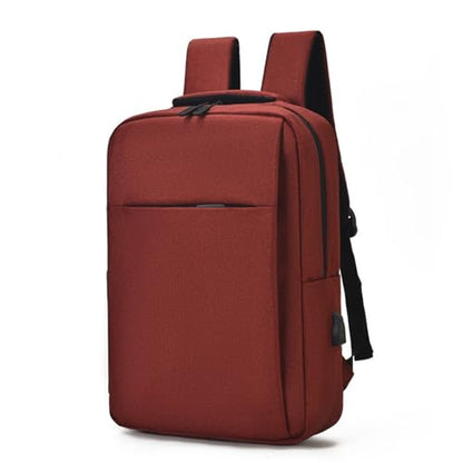 Business Laptop Backpack with USB Port, Minimalist Design, Water Resistant, Black