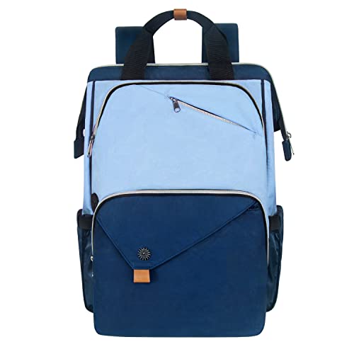Hap Tim Laptop Backpack 15.6/14/13.3 Inch Laptop Bag Travel Backpack for Women/Men Waterproof School Computer Bag Large Capacity Bookbag for College/Travel/Business (7651EU), Blue - color: Blue