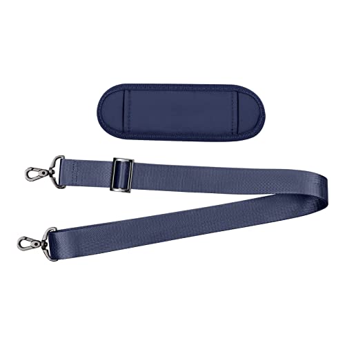MOSISO 56 inch Shoulder Strap, Adjustable Thick Soft Universal Replacement Non-Slip Fit Padded with Metal Swivel Hooks for Laptop Shoulder Bag/Laptop Messenger Bag/Crossbody Bag, Navy Blue - color: Navy Blue