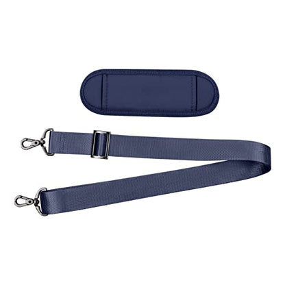 MOSISO 56 inch Shoulder Strap, Adjustable Thick Soft Universal Replacement Non-Slip Fit Padded with Metal Swivel Hooks for Laptop Shoulder Bag/Laptop Messenger Bag/Crossbody Bag, Navy Blue - color: Navy Blue