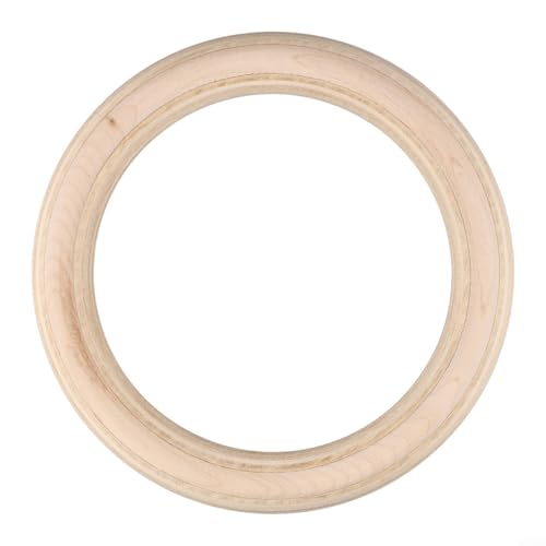 2Pcs Wood Gymnastics Rings Set, Solid Birch Wooden Training Rings for Adult Home Fitness Pull Ups Bodyweight Exercises Strength Training (25mm 19cm)