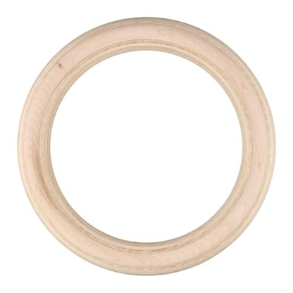 2Pcs Wood Gymnastics Rings Set, Solid Birch Wooden Training Rings for Adult Home Fitness Pull Ups Bodyweight Exercises Strength Training (25mm 19cm)