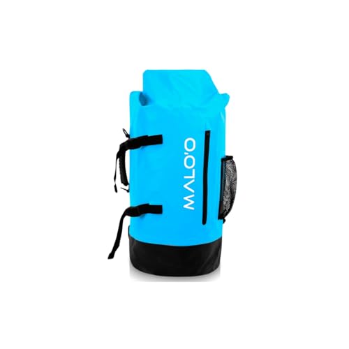 Malo’o 45L Waterproof Dry Bag Backpack – Heavy Duty Roll Top Fishing & Beach Backpack, IPX6 Water Resistant Gear Bag for Kayaking, Camping, Surf, Travel & Outdoor Adventure - color: Blue