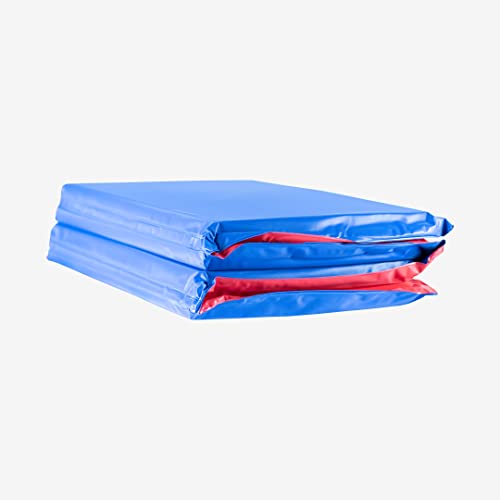 KinderMat, 1" Thick KinderMat, 4-Section Rest Mat, 45" x 19" x 1", Red/Blue, Great for School, Daycare, Travel, and Home, 100% Made in USA - color: Red/Blue Mat 1.0 Inch