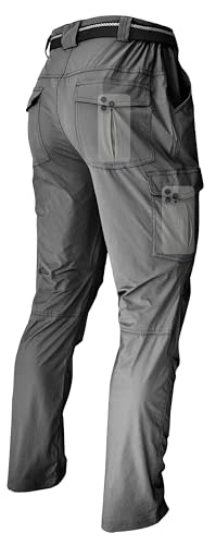 Men's Hiking Pants Lightweight Quick Dry Water Resistant Fishing Travel Climbing Outdoor Stretch Cargo Work Pants - color: Dark Grey, size: 40W x 30L