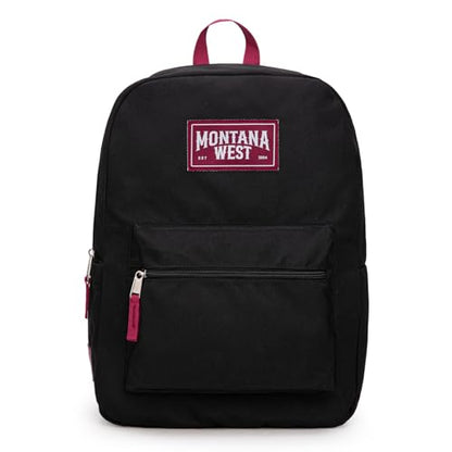 Montana West Backpack for Women Men 2 PCS Lightweight College Bookbags Casual Daypack Backpacks for Commute & Travel - color: Black & Army