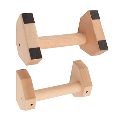 Wooden Pushup Handles, Push Up Bar Calisthenics Equipment, Anti Slip Pushup Bar Handstand Parallettes Bars, Solid Wood Parallettes Bars for Floor Use,for Men and Women Home Workout(31*18*17 cm)
