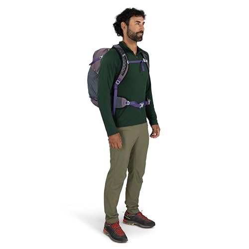 Osprey Hikelite 28L Durable Hiking Backpack - Travel Daypack with Rain Cover for Men and Women, Raven Black - color: Raven Black, style: 28l