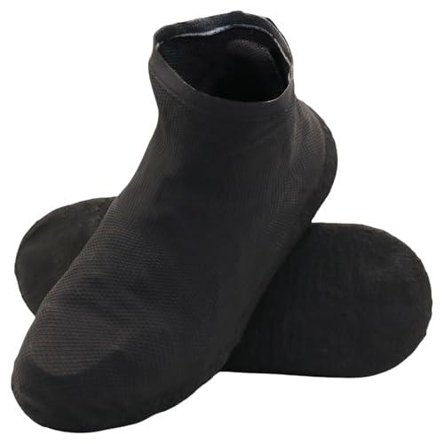 Waterproof Shoe Covers Upgraded,Rain Shoe Covers Reusable Latex Tear-resistant Non Slip Shoe Covers for Outdoor,Rain Shoe Covers for Women and Men (Upgraded Black, Medium) - color: Upgraded Black, size: Medium