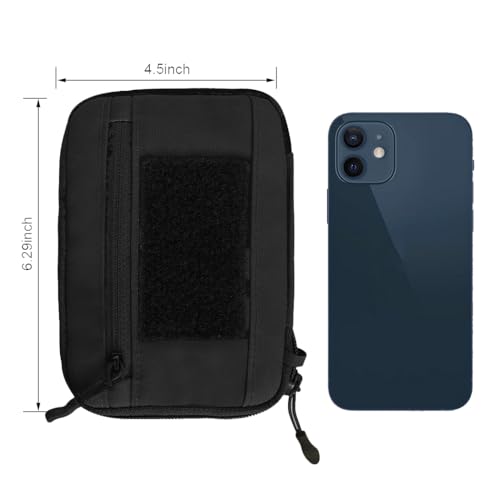 ROARING FIRE Picofire Pro EDC Pouch Organizer - [Small Tool Pouch] for Electronics, Cables, Flashlights - with YKK Zippers, Weatherproof Resistant 500D Nylon for pouches men (black) - color: black