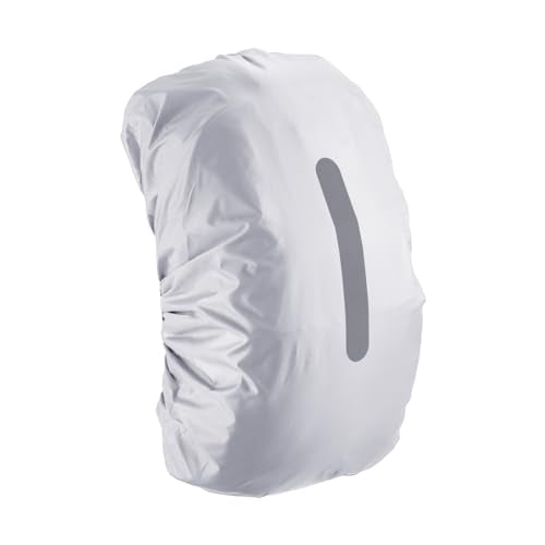 M METERXITY Backpack Rain Cover - Waterproof Lightweight Cover with Vertical Reflective Strap, Apply to Cycling/Hiking/Mountain Climbing (30-40L, S, Silver Tone)