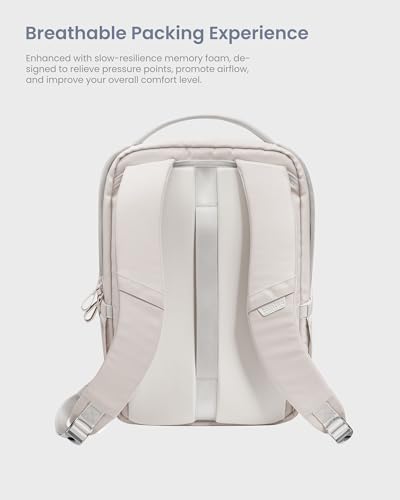 tomtoc Laptop Backpack 20L Techpack Workpack Designed for Business Professional Commuter, City EDC Backpack Daypack for 15.6-inch Laptop, White
