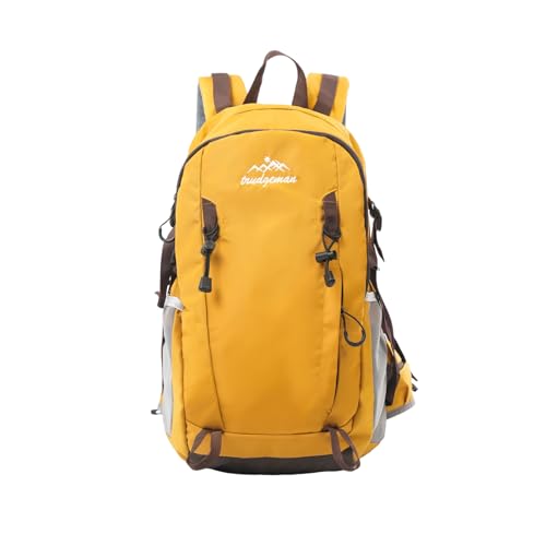 30L Hiking Backpack with Hydration Compartment Water Resistant Outdoor Daypack with Breathable Back System Rucksack for Camping Travel Daily Use Yellow - color: Yellow