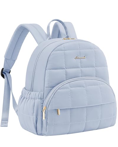 LOVEVOOK Small Backpack Purse for Women, Mini Puffer Backpack with Anti-theft Pocket, Lightweight Quilted Casual Daypack for Daily Work & Travel - color: Blue, size: Medium