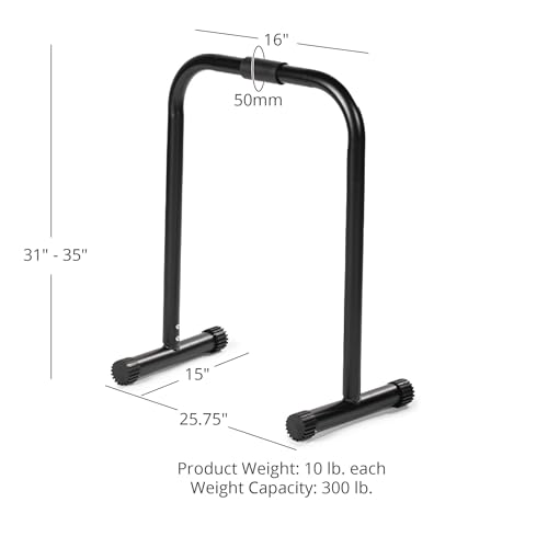 Titan Fitness Dip Bars, Freestanding Paralettes, Adjustable Height Dip Station, Heavy Duty Parallel Bars for Home, Calisthenics Equipment for Tricep Dips, Pull-Ups, Push-Ups & More, Rated 300 LB