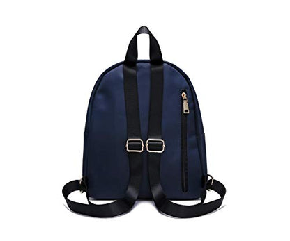 Women Mini Backpack Purse Water resistant Nylon Fashion College Bag Casual Daypack - color: Navy