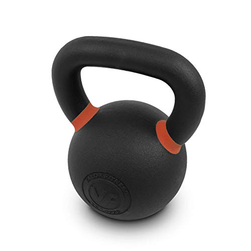 Valor Fitness Premium Cast Iron Kettlebells Powder Coated Kettle Bell Weights - Includes LB and KG Weight - color: G: 40LB