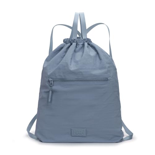 Montana West Lee Drawstring Backpack Bag Lightweight Small Gym Swim Beach Bag Water Resistant Sports Sackpack for Men Women, LEE48-002JN - color: Jean