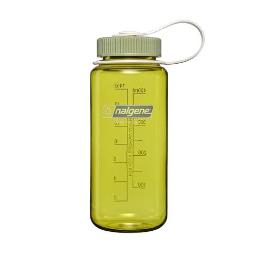 Nalgene 16 oz Wide Mouth Water Bottle | Slim Cup Holder Size, BPA-Free, Durable & Leak Proof Travel Bottle – Thrill & Motion, Endive w/Oil Green - color: Endive w/Oil Green, size: 16 Ounces