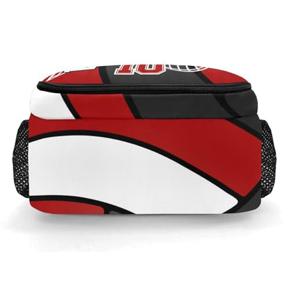 Volleyball Black White Red Personalized School Backpack Waterproof Laptop Bag for Woman Man - color: Muilti 25