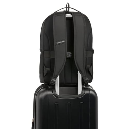 SwissGear Orientation Laptop Backpack, Black, 17"x12"x7" - color: Black, style: Orientation