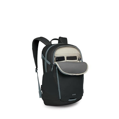 Osprey Axis Laptop Backpack – Sleek Everyday Pack with Laptop Sleeve, Water Bottle Pockets & Compression Straps - color: Black-shale Grey