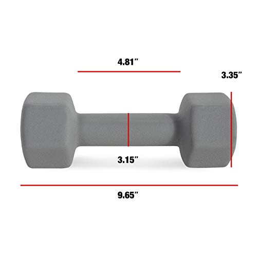 CAP Barbell CAP Barbell Neoprene Coated Dumbbells - color: Grey, size: 10 lb
