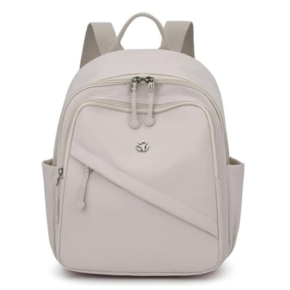 YANAER Mini Backpack Purse for Women Small Nylon Cute Light Weight Fashion Daypack for Work Travel Daily Backpack (Offwhite) - color: Offwhite