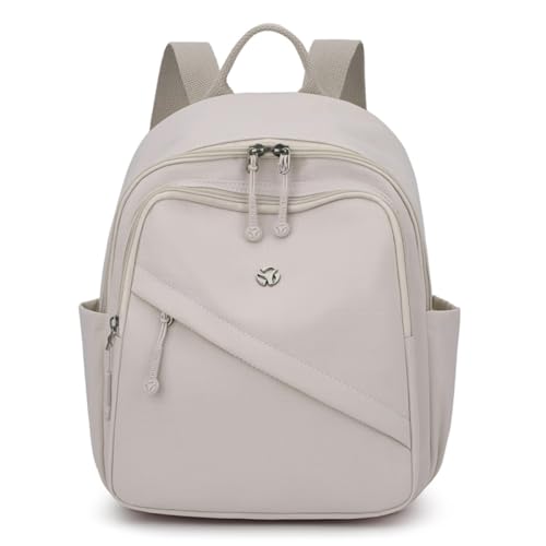 YANAER Mini Backpack Purse for Women Small Nylon Cute Light Weight Fashion Daypack for Work Travel Daily Backpack (Offwhite) - color: Offwhite