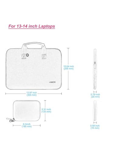 Hseok Elastic Laptop Case 13.3-14 Inches Sleeve with Small Case, Neoprene Carrying Bag Compatible with MacBook Neo 14, MacBook Pro 14 M5/M4/M3/M2/M1, XPS 14 and Most 13.3-14 Notebooks,P02K01 - color: P02k01, size: 13.3"-14"
