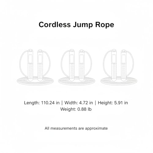 2-in-1 Cordless Jump Rope with Digital Counter, Adjustable Steel Wire & Weighted Handles for Indoor Cardio Fitness