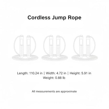 2-in-1 Cordless Jump Rope with Digital Counter, Adjustable Steel Wire & Weighted Handles for Indoor Cardio Fitness