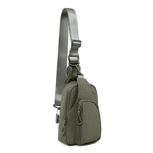 ODODOS Sling Bag with Adjustable Straps Crossbody Chest Bag Lightweight Backpack for Casual Traveling Hiking - color: Tarmac