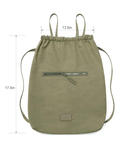 Lee Drawstring Backpack Bag Lightweight Small Gym Swim Beach Bag Water Resistant Sports Sackpack for Men Women, LEE48-002GN - color: Green