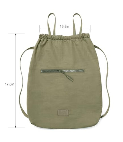Lee Drawstring Backpack Bag Lightweight Small Gym Swim Beach Bag Water Resistant Sports Sackpack for Men Women, LEE48-002GN - color: Green