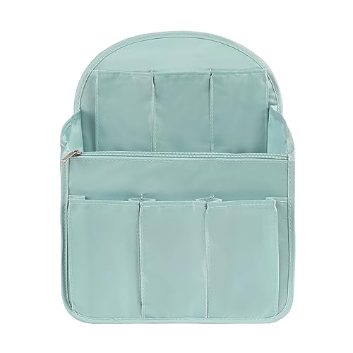 Surblue Backpack Organizer Insert Liner Hanging Travel Rucksack Purse and Handbag Insert Pocket, High-capacity Divider Foldable Nylon Shoulder Bag Organizer for Men and Women, (Skyblue, L) - color: Skyblue, size: L