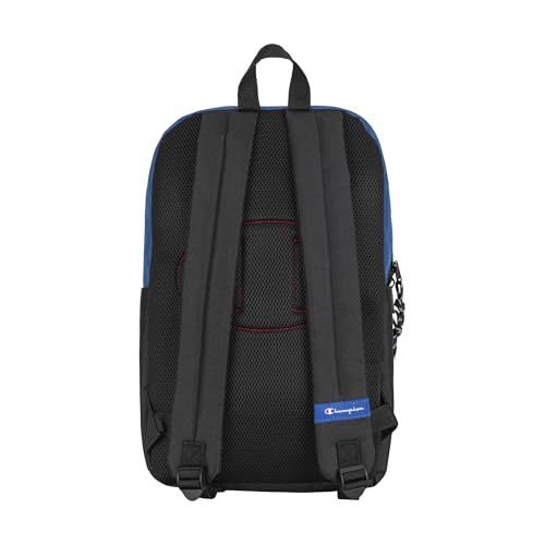 Champion Manuscript Backpack with Padded Adjustable Straps, Water Bottle Pocket for Work, Travel, Daily Use - color: Blue