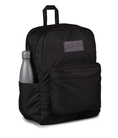 JanSport SuperBreak Plus Backpack with Padded 15-inch Laptop Sleeve and Integrated Bottle Pocket - Spacious and Durable Daypack for Work and Travel - Monochrome Black - color: Monochrome Black