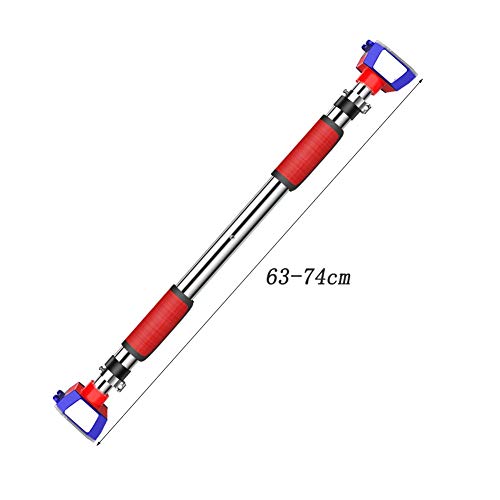 GUOYANHOME Door Frame Horizontal Bar, Wall Mount Exercise Bar Without Screw Installation, Doorway with Locking Mechanism, Workout Bar with 63-140CM Adjustable Width - size: 63-74cm