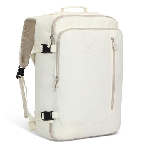 Hynes Eagle Carry on Backpack 38L Large Travel Backpack for Women Flight Approved Weekender Bag Laptop Backpack Men 15 inches Beige - color: Beige