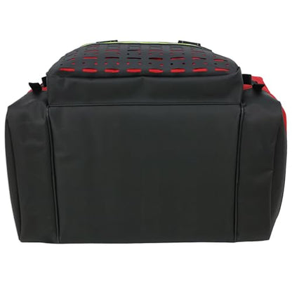 Lightning X LXMB35 EMT Trauma Bag – Large ALS Medical Bag with 6 Color-Coded Pouches, MOLLE Panel, Waterproof Bottom, Reflective EMS Gear for First Responders - color: Red