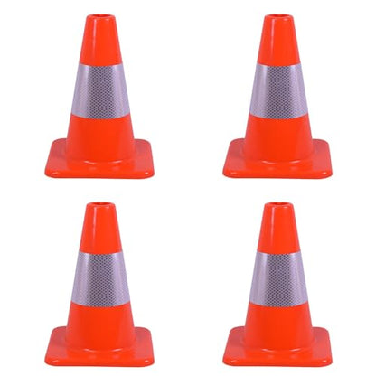 4 Pack 12" Orange Traffic Cones – Durable PVC Safety Cones with High Visibility for Parking, Construction, Sports & Training – Weather-Resistant (12 inch -4Pack) - size: 12 inch -4Pack