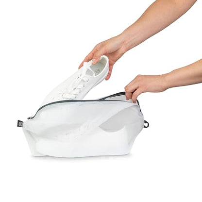 Large Packing Cube Set with See Through Mesh- Compression Packing Cubes Travel Organizers by TRIPPED Travel Gear (White) - color: White