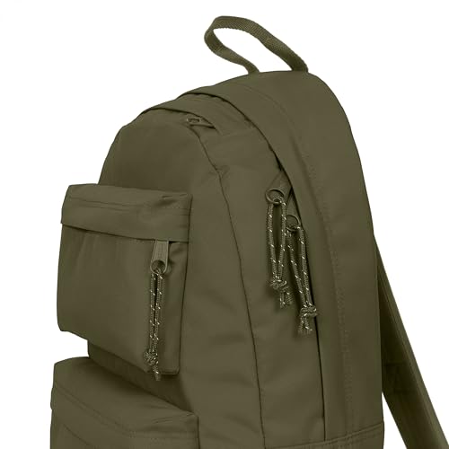 EASTPAK Padded Double – 24L Squared Backpack with Dual Front Pockets, 13” Laptop Sleeve, Bottle Holder & Padded Straps, Dark Grass - color: Dark Grass