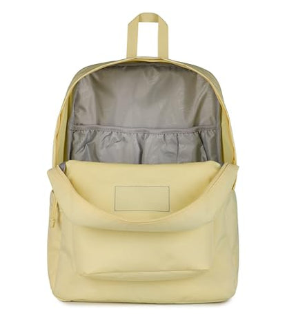 JanSport SuperBreak Plus Backpack with Padded 15-inch Laptop Sleeve and Integrated Bottle Pocket - Spacious and Durable Daypack for Work and Travel, Lemon Ice - color: Lemon Ice