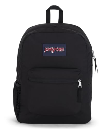 JanSport Cross Town Backpack 17" x 12.5" x 6" - Simple Bag for Everyone with 1 Main Compartment, Front Utility Pocket - Premium Class Accessories - Black - color: Black