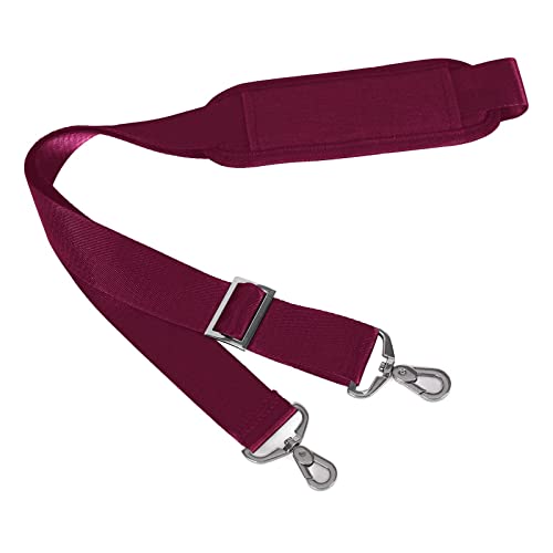 MOSISO 56 inch Shoulder Strap, Adjustable Thick Soft Universal Replacement Non-Slip Fit Padded with Metal Swivel Hooks for Laptop Shoulder Bag/Laptop Messenger Bag/Crossbody Bag, Wine Red - color: Wine Red